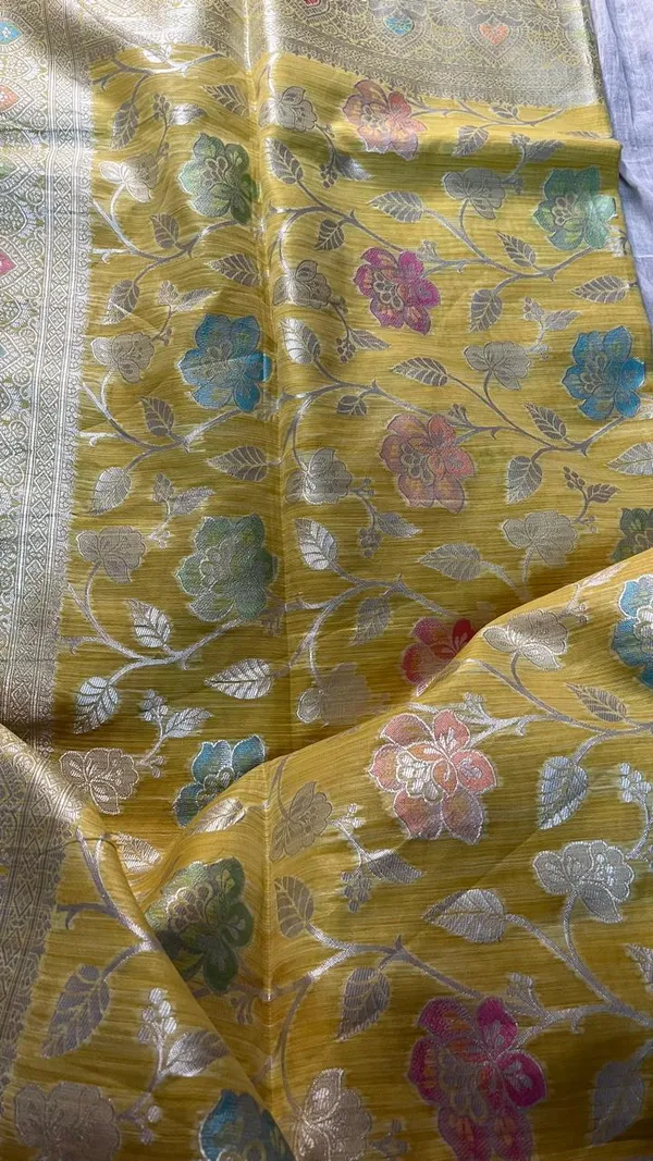 Mustard_Yellow_Silk_Floral_Brocade_Fabric