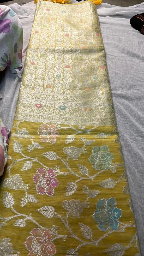 Mustard_Yellow_Silk_Floral_Brocade_Fabric