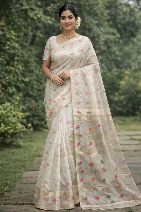 Off_White_Organza_Geometric_Zari_Embroidered_Saree_For_Women