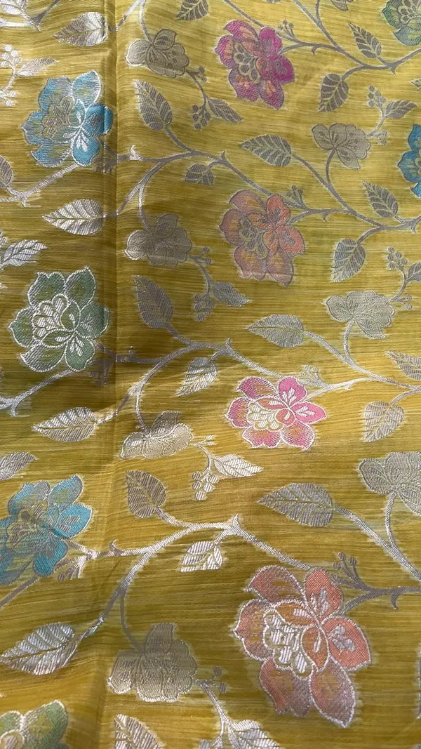 Mustard_Yellow_Silk_Floral_Brocade_Fabric