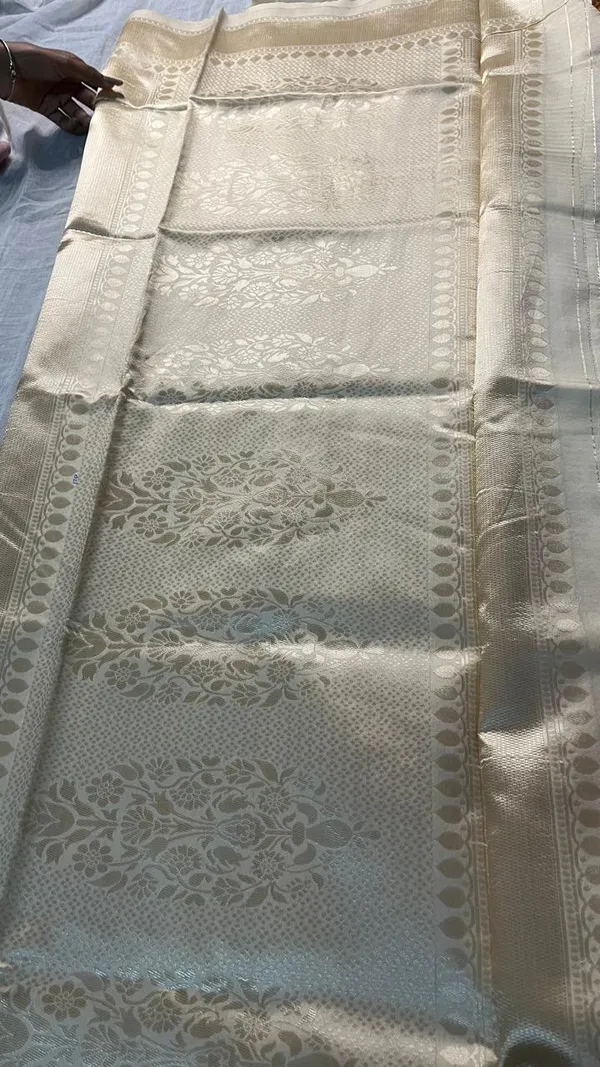 Off_White_Silk_Brocade_Floral_Zari_Woven_Silk_For_Women