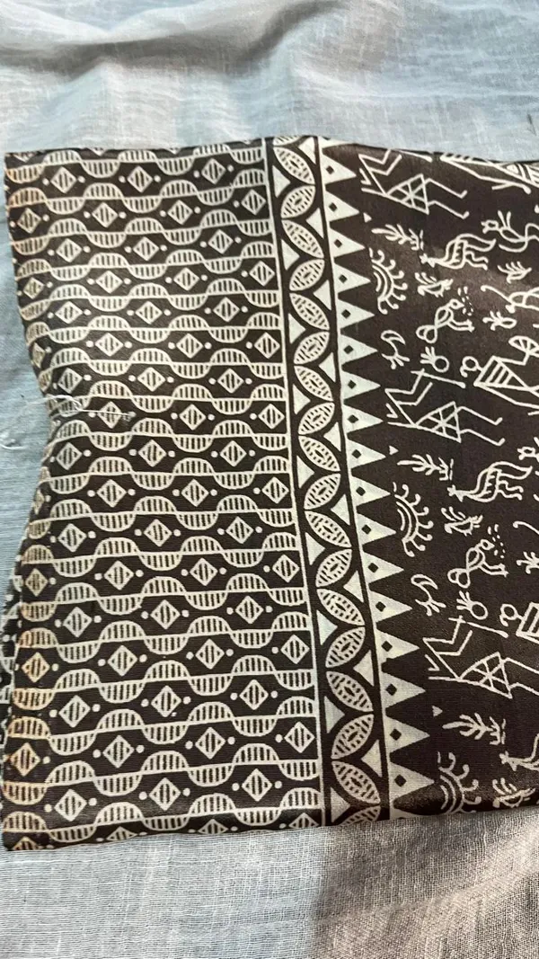 Brown_Cotton_Hand_Block_Printed_Unstitched_Fabric_For_Women