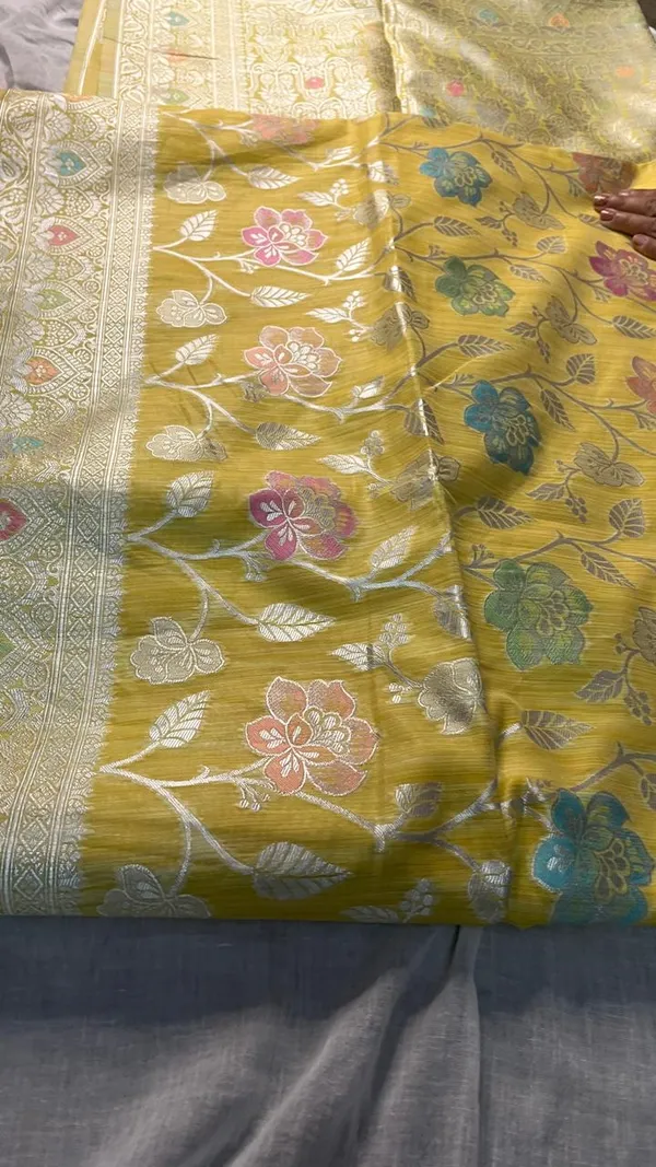 Mustard_Yellow_Silk_Floral_Brocade_Fabric