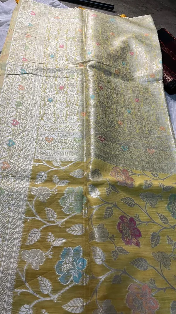 Mustard_Yellow_Silk_Floral_Brocade_Fabric