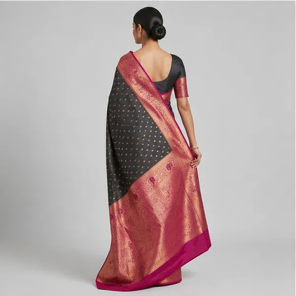 Black_Silk_Traditional_Woven_Brocade_Border_Saree_For_Women