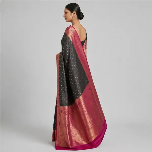 Black_Silk_Traditional_Woven_Brocade_Border_Saree_For_Women