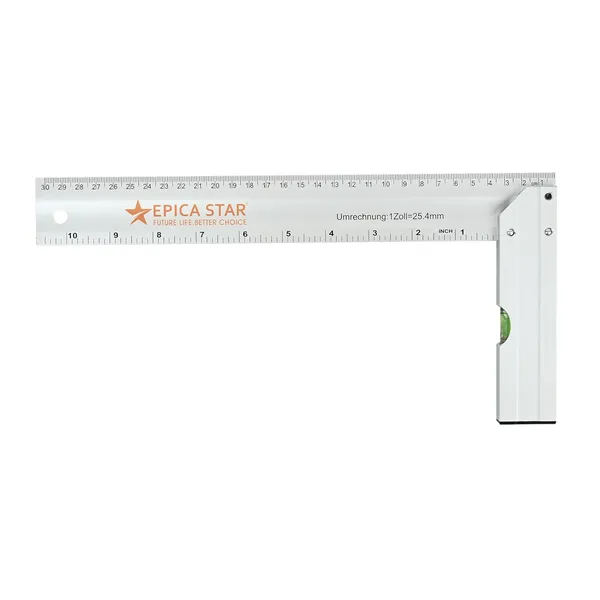 Epica_Tri_Square_Aluminum_Ruler_Ce60022_Right_Angle_Measuring_Tool_With_Spirit_Level_Metric_Inch_Scale_Heavy_Duty_Aluminum_Ideal_For_Carpentry_Engineering_Drafting