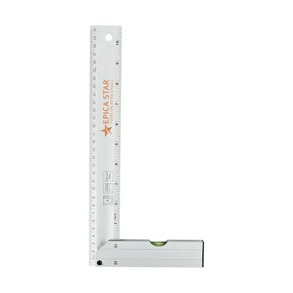 Epica_Tri_Square_Aluminum_Ruler_Ce60022_Right_Angle_Measuring_Tool_With_Spirit_Level_Metric_Inch_Scale_Heavy_Duty_Aluminum_Ideal_For_Carpentry_Engineering_Drafting
