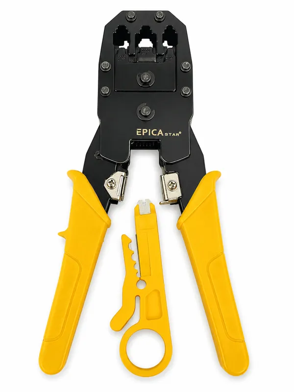 EPICA_STAR_Professional_Network_Crimping_Pliers_Tool_Kit_with_Wire_Stripper_|_RJ45/RJ12/RJ11_LAN_Cable_Crimper_|_Crimping,_Cutting_&_Stripping_Tool_for_CAT5,_CAT5e,_CAT6_Ethernet_Cables