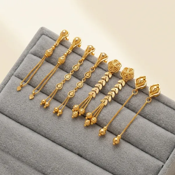 Tijarah_Gold_Dangle_Earring_Brass_Gold-Plated_For_Women_Pack_Of_4