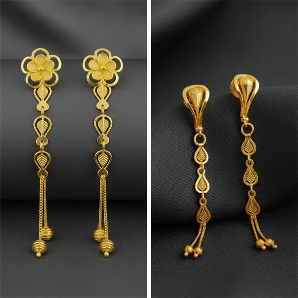 Tijarah_Gold_Drop_Earring_Brass_Gold-Plated_For_Women_Pack_Of_2