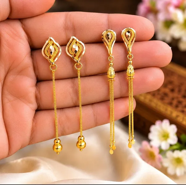 Tijarah_Gold_Drop_Earring_Brass_Gold-Plated_For_Women_Pack_Of_2