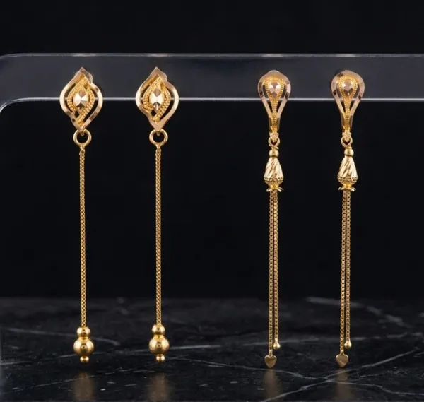 Tijarah_Gold_Drop_Earring_Brass_Gold-Plated_For_Women_Pack_Of_2