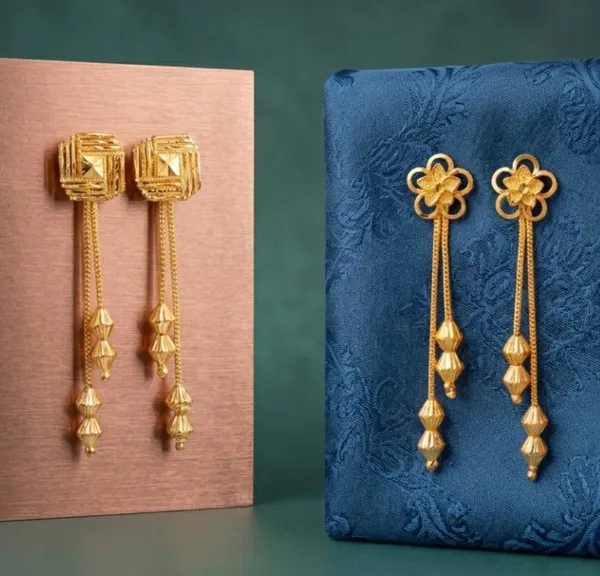 Tijarah_Gold_Drop_Earring_Brass_Gold-Plated_For_Women_Pack_Of_2