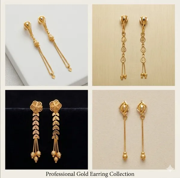 Tijarah_Gold_Dangle_Earring_Brass_Gold-Plated_For_Women_Pack_Of_4