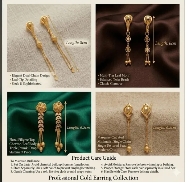 Tijarah_Gold_Dangle_Earring_Brass_Gold-Plated_For_Women_Pack_Of_4