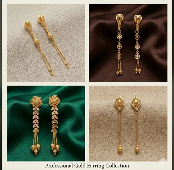 Tijarah_Gold_Dangle_Earring_Brass_Gold-Plated_For_Women_Pack_Of_4