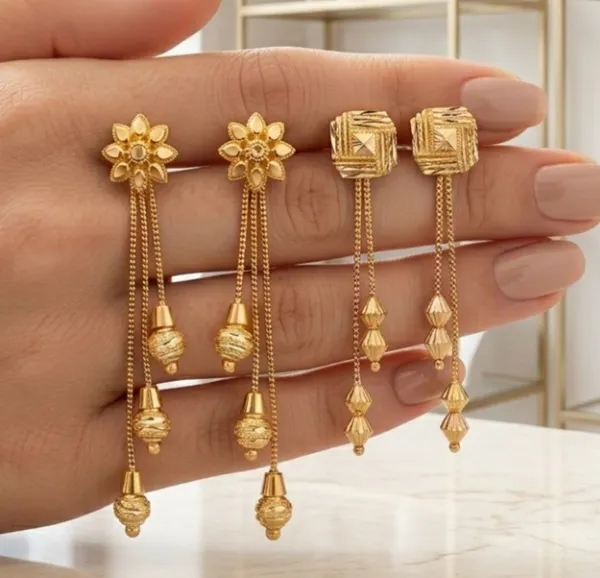 Tijarah_Gold_Dangle_Earring_Brass_Gold-Plated_For_Women_Pack_Of_2