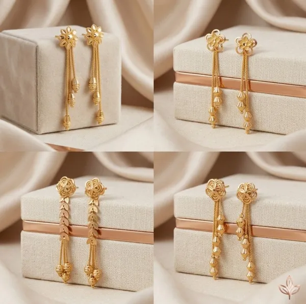 Tijarah_Gold_Dangle_Earring_Brass_Gold-Plated_For_Women_Pack_Of_4