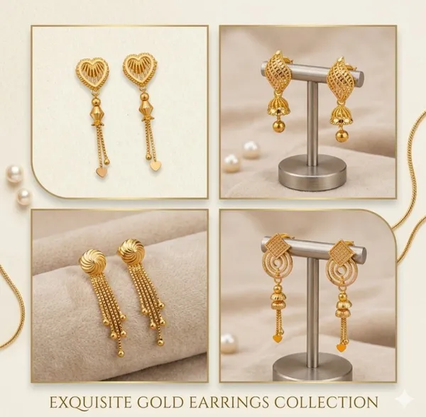 Tijarah_Gold_Dangle_Earring_Brass_Gold-Plated_For_Women_Pack_Of_4