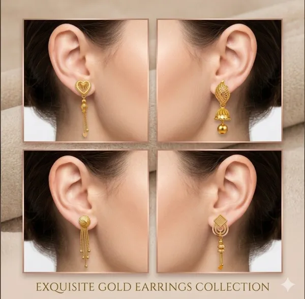 Tijarah_Gold_Dangle_Earring_Brass_Gold-Plated_For_Women_Pack_Of_4