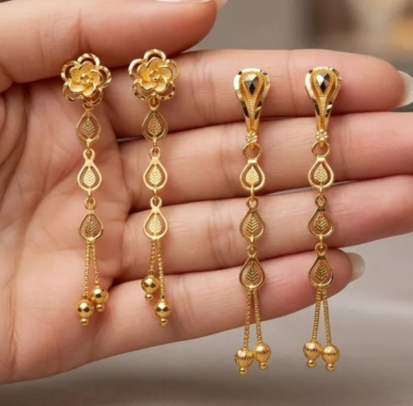 Tijarah_Gold_Drop_Earring_Brass_Gold-Plated_For_Women_Pack_Of_2