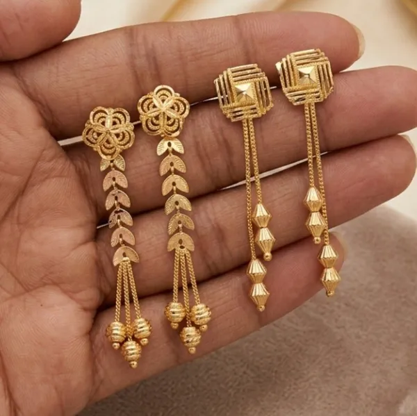 Tijarah_Gold_Drop_Earring_Brass_Gold-Plated_For_Women_Pack_Of_2