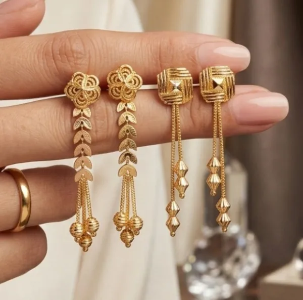 Tijarah_Gold_Drop_Earring_Brass_Gold-Plated_For_Women_Pack_Of_2