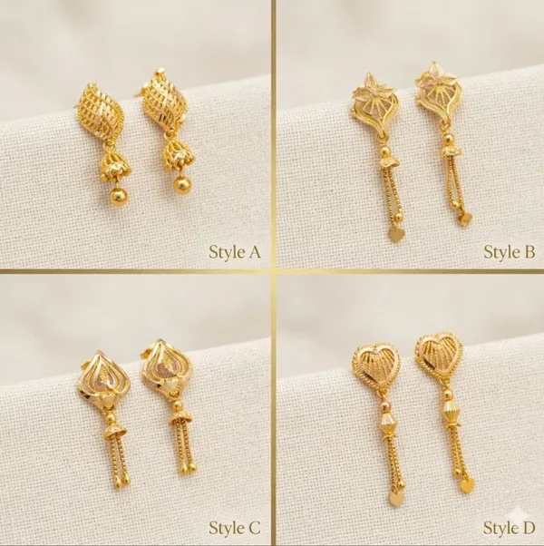 Tijarah_Gold_Dangle_Earring_Brass_Gold-Plated_For_Women_Pack_Of_4