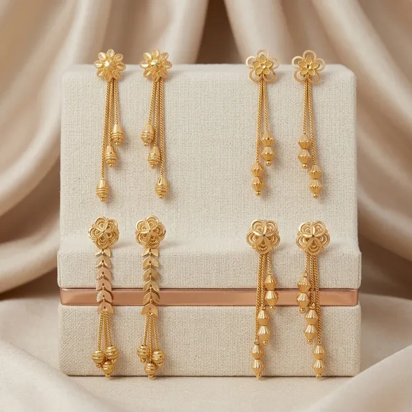 Tijarah_Gold_Dangle_Earring_Brass_Gold-Plated_For_Women_Pack_Of_4