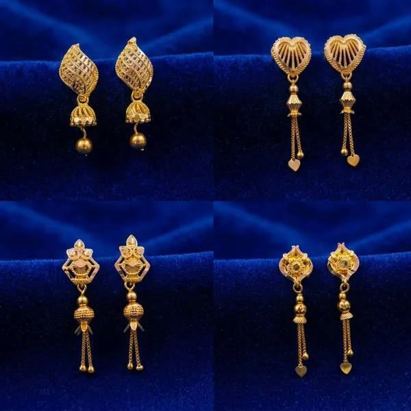 Tijarah_Gold_Dangle_Earring_Brass_Gold-Plated_For_Women_Pack_Of_4