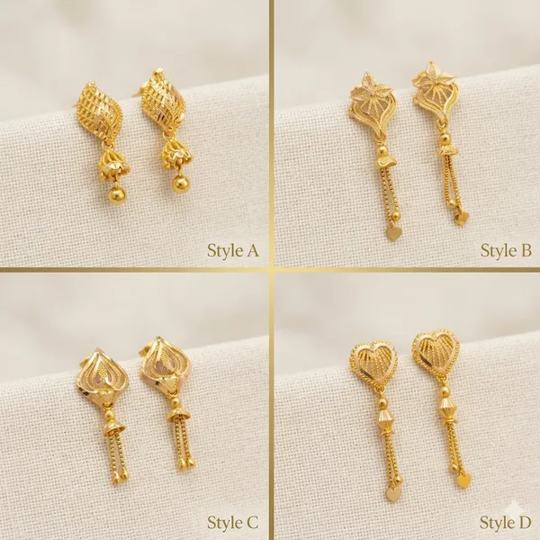Tijarah_Gold_Dangle_Earring_Brass_Gold-Plated_For_Women_Pack_Of_4