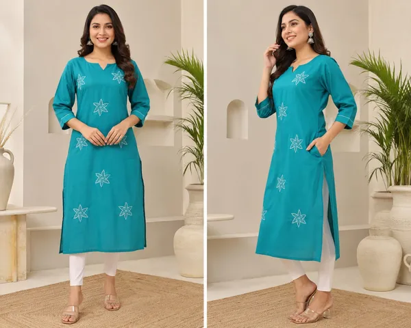 Teal_Silk_Straight_Embroidered_Kurta_For_Women