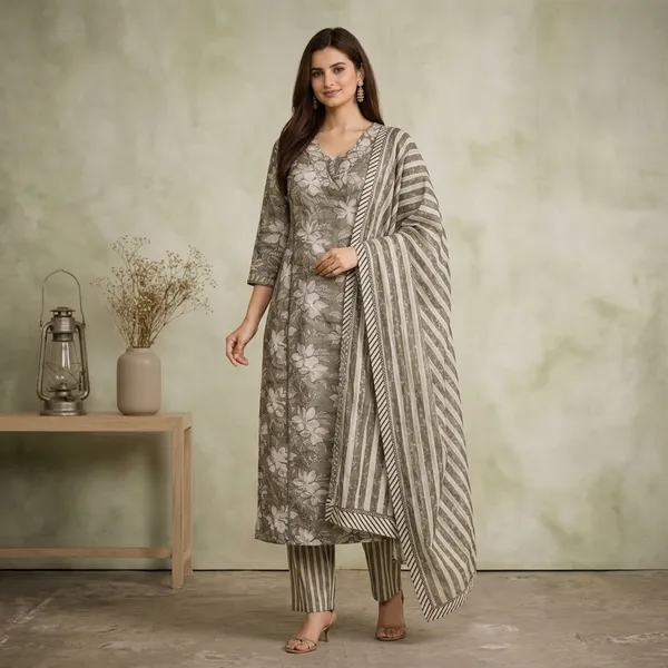 Grey_Cotton_Straight_Floral_Print_Kurta_Palazzo_Dupatta_Set_For_Women