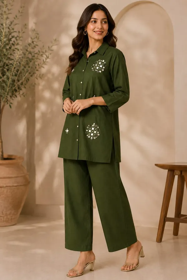 Green_Cotton_Mirror_Embroidered_Shirt_Palazzo_Co_Ord_Set_For_Women
