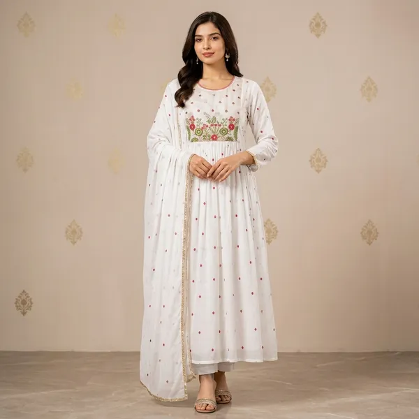 White_Roman_Silk_Embroidered_Anarkali_Kurta_Set_With_Dupatta_For_Women