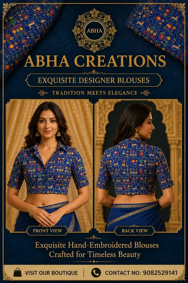 Blue_Cotton_Printed_Collar_Neck_Designer_Blouse_For_Women