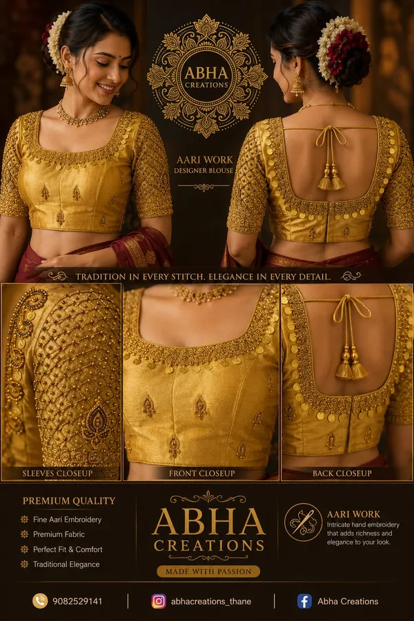 Golden_Silk_Aari_Work_Embroidered_Designer_Blouse_For_Women