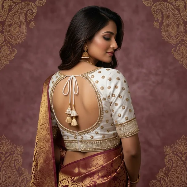 White_Silk_Embroidered_Keyhole_Back_Designer_Blouse_For_Women