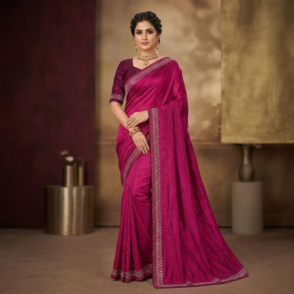 Magenta_Satin_Silk_Embroidered_Border_Saree_For_Women