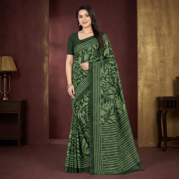 Green_Silk_Botanical_Print_Sequin_Saree_For_Women