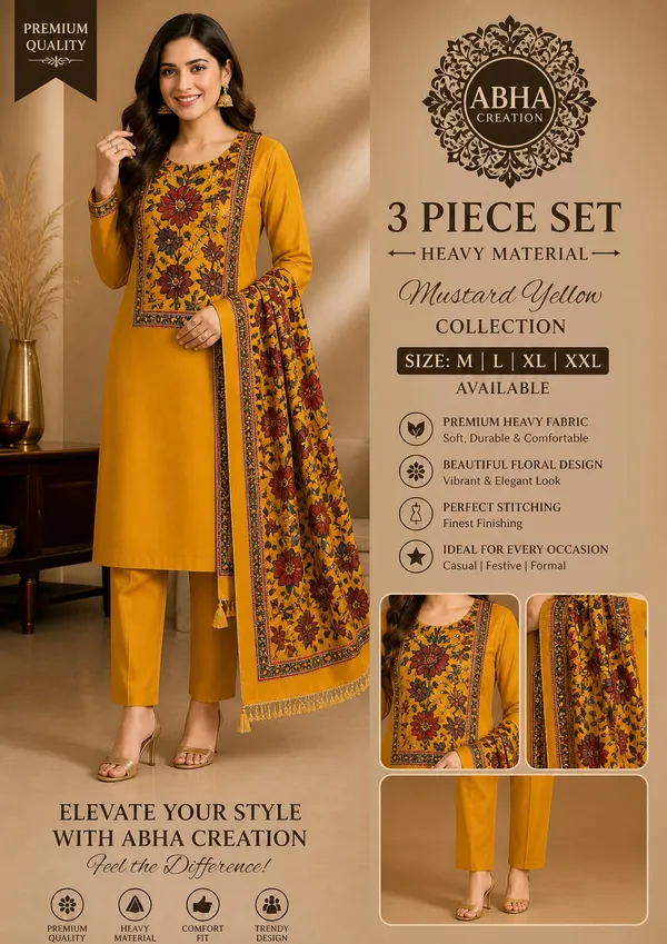 Mustard_Yellow_Silk_Floral_Print_Straight_Kurta_Suit_Set_For_Women