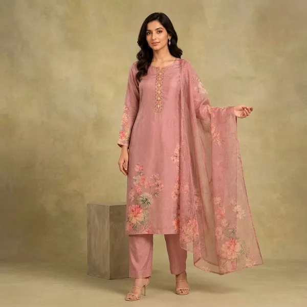 Pink_Silk_Blend_Straight_Floral_Print_Embroidered_Kurta_Set_For_Women