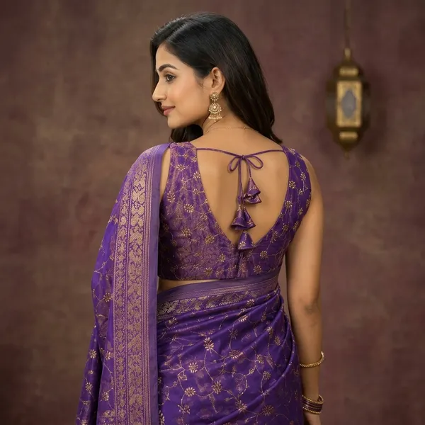 Purple_Silk_Zari_Woven_V_Neck_Saree_Blouse_For_Women