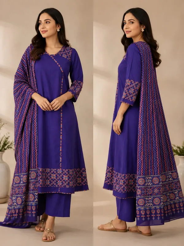 Blue_Cotton_Embroidered_Straight_Kurta_Palazzo_Dupatta_Set_For_Women