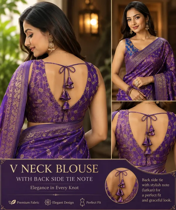 Purple_Silk_Zari_Woven_V_Neck_Saree_Blouse_For_Women