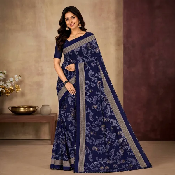 Navy_Blue_Silk_Paisley_Print_Woven_Border_Saree_For_Women