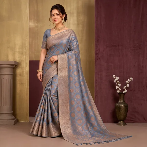 Blue_Mix_Cotton_Gold_Zari_Floral_Woven_Saree_For_Women