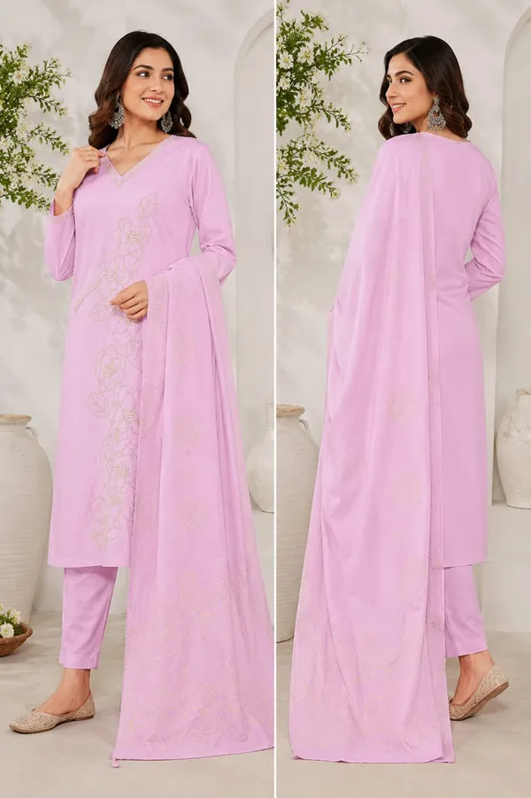 Lilac_Cotton_Straight_Embroidered_Kurta_Pant_Dupatta_Set_For_Women