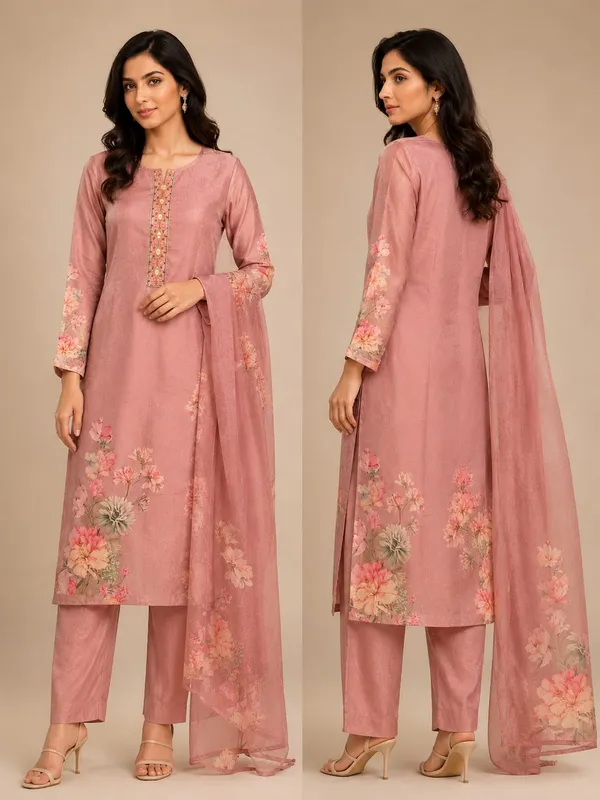 Pink_Silk_Blend_Straight_Floral_Print_Embroidered_Kurta_Set_For_Women